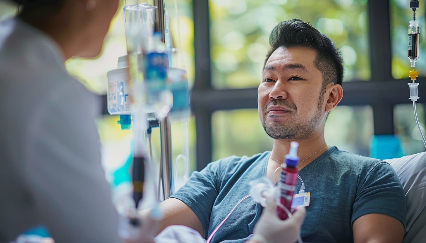 A patient receiving infusion therapy at a Prime Infusions center